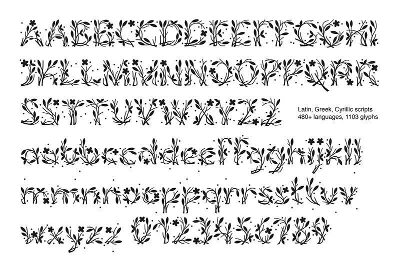 Fioritura花卉艺术装饰字体